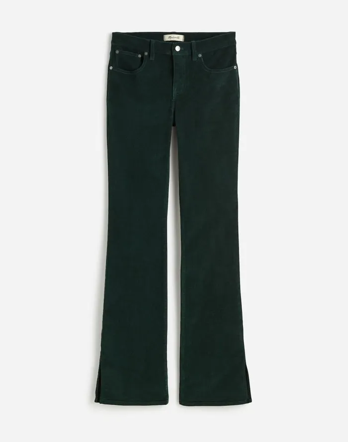 Women Pants Madewell Kick Out FullLength Pants In Garment Dye Corduroy Luxury Forest