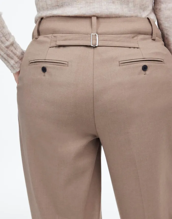 Women Pants Madewell The Plus Harlow WideLeg Pant In Flannel Dark Oat Melange