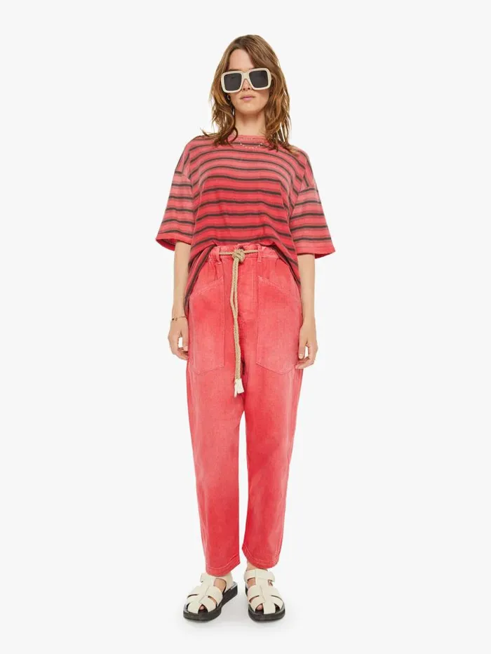 Women Pants Mother Denim P63 Fatigue Pant Red