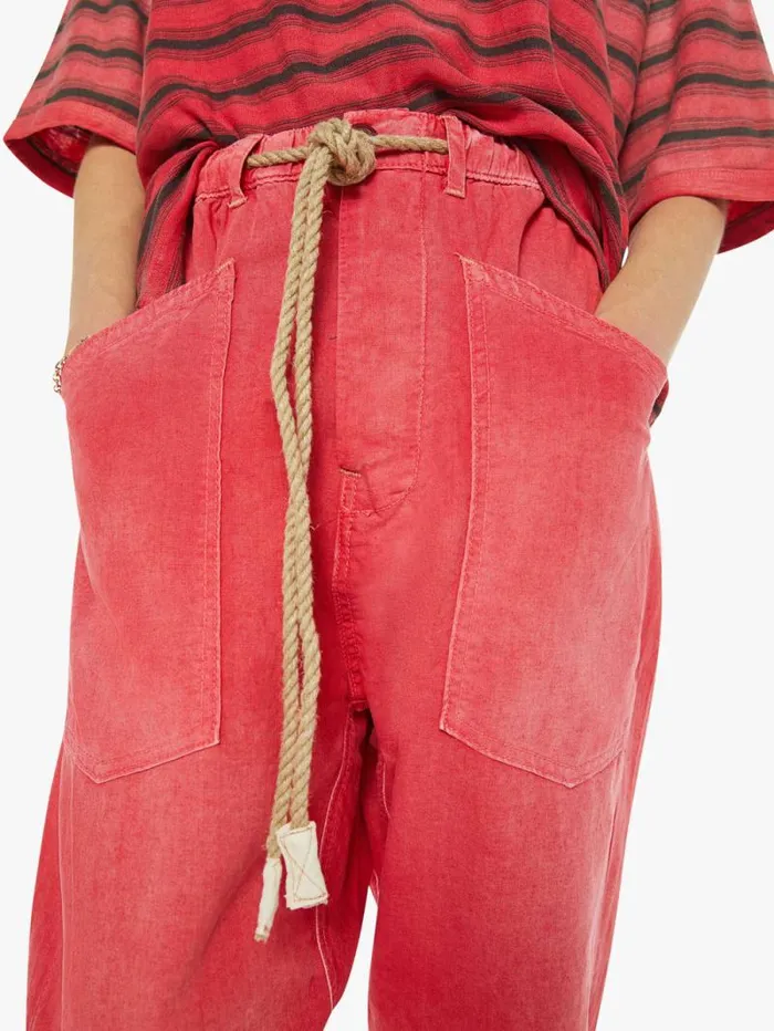 Women Pants Mother Denim P63 Fatigue Pant Red