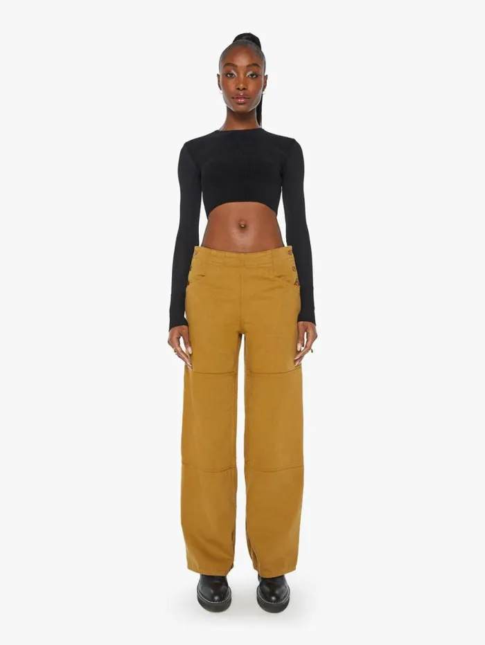 Women Pants Mother Denim The Smoothie Utility Skimp Yellow gold