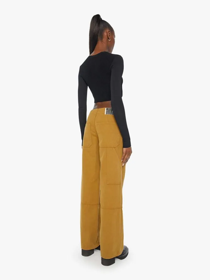 Women Pants Mother Denim The Smoothie Utility Skimp Yellow gold