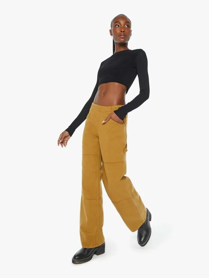 Women Pants Mother Denim The Smoothie Utility Skimp Yellow gold