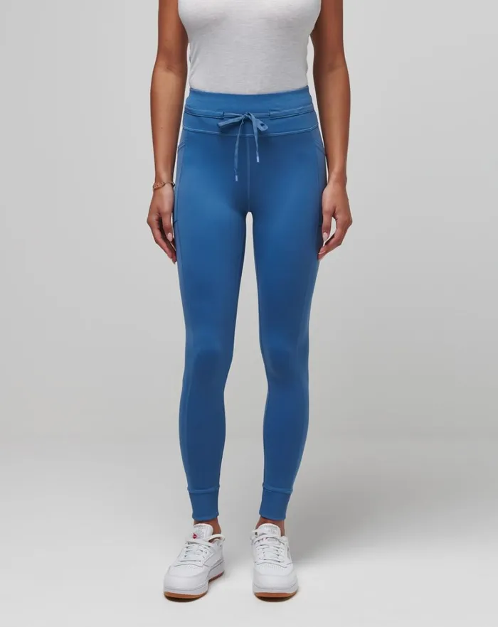 Women Pants TravisMathew MOVEKNIT TIE LEGGING Moonlight Blue