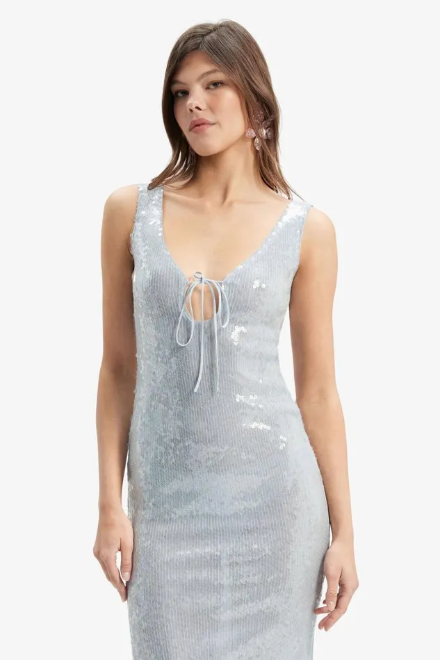 Women Party Dresses Bardot Isha Sequin Midi Dress In Light Blue Light Blue Women Party Dresses Bardot Isha Sequin Midi Dress In Light Blue Light Blue