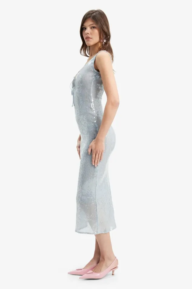 Women Party Dresses Bardot Isha Sequin Midi Dress In Light Blue Light Blue Women Party Dresses Bardot Isha Sequin Midi Dress In Light Blue Light Blue
