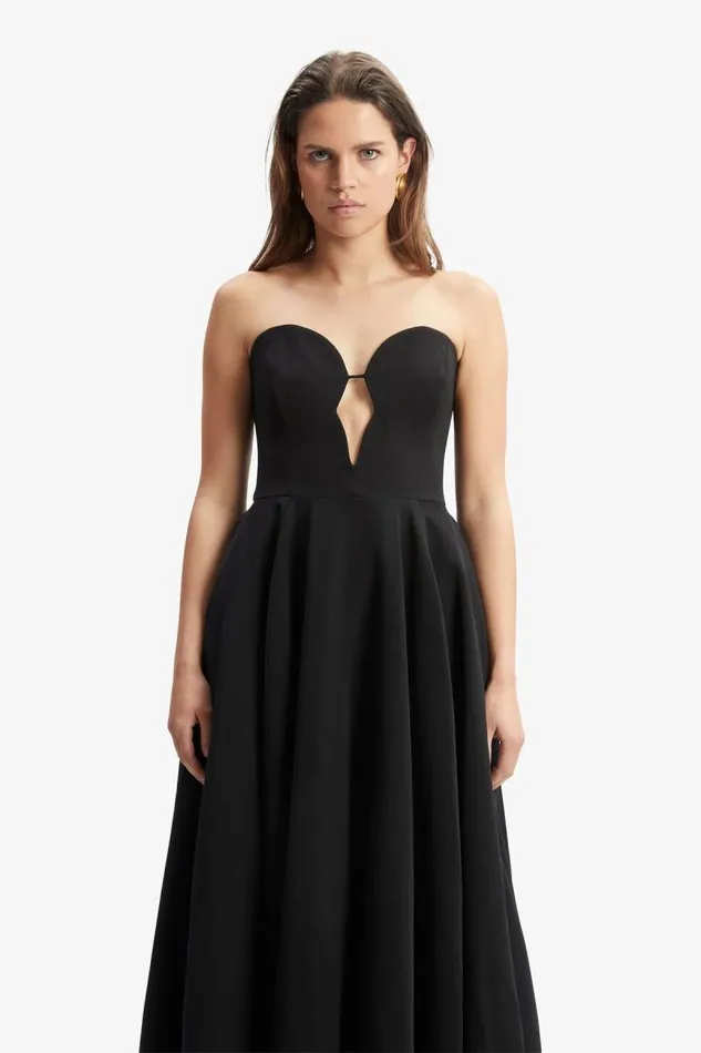 Women Party Dresses Bardot Opal Volume Midi Dress In Black Black Women Party Dresses Bardot Opal Volume Midi Dress In Black Black