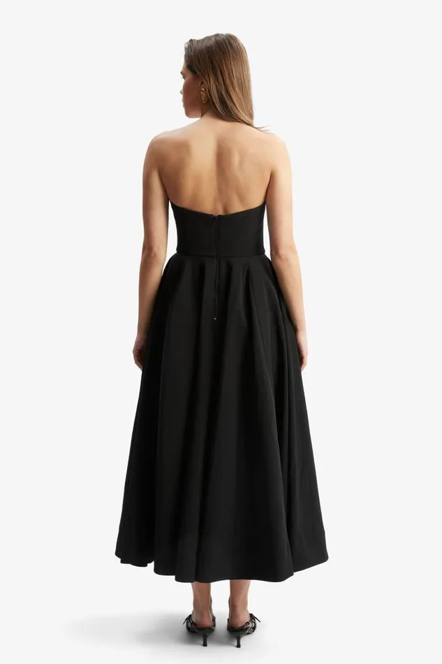 Women Party Dresses Bardot Opal Volume Midi Dress In Black Black Women Party Dresses Bardot Opal Volume Midi Dress In Black Black