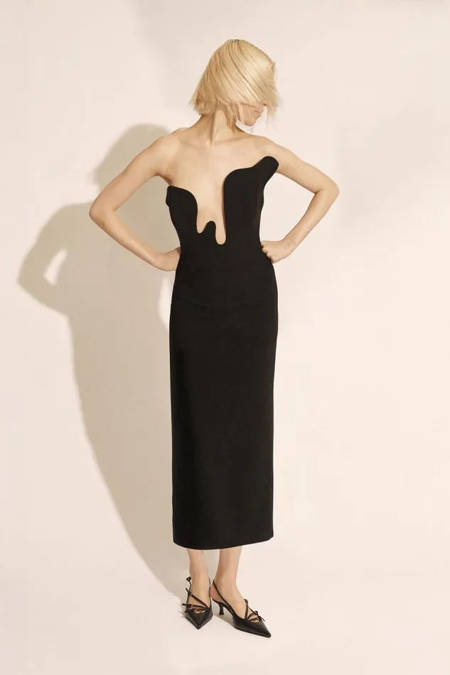 Women Party Dresses Bardot Rosalyn Midi Dress In Black Black