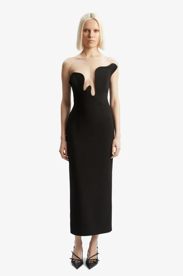 Women Party Dresses Bardot Rosalyn Midi Dress In Black Black Women Party Dresses Bardot Rosalyn Midi Dress In Black Black