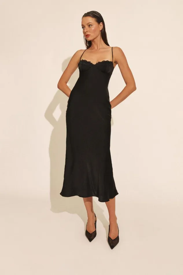 Women Party Dresses Bardot Sabina Midi Dress In Black Black
