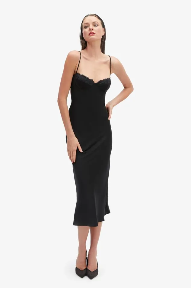 Women Party Dresses Bardot Sabina Midi Dress In Black Black Women Party Dresses Bardot Sabina Midi Dress In Black Black
