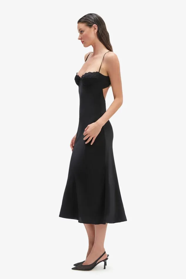 Women Party Dresses Bardot Sabina Midi Dress In Black Black Women Party Dresses Bardot Sabina Midi Dress In Black Black