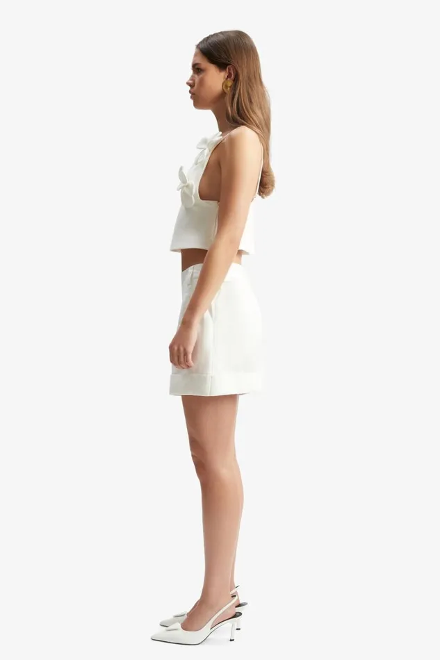 Women Party Tops Bardot Ingrid Fitted Flower Top In Orchid White Orchid White Women Party Tops Bardot Ingrid Fitted Flower Top In Orchid White Orchid White