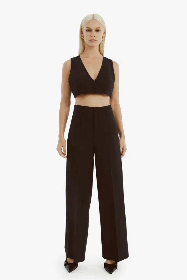 Women Party Tops Bardot Marla Cropped Vest In Black Black Women Party Tops Bardot Marla Cropped Vest In Black Black