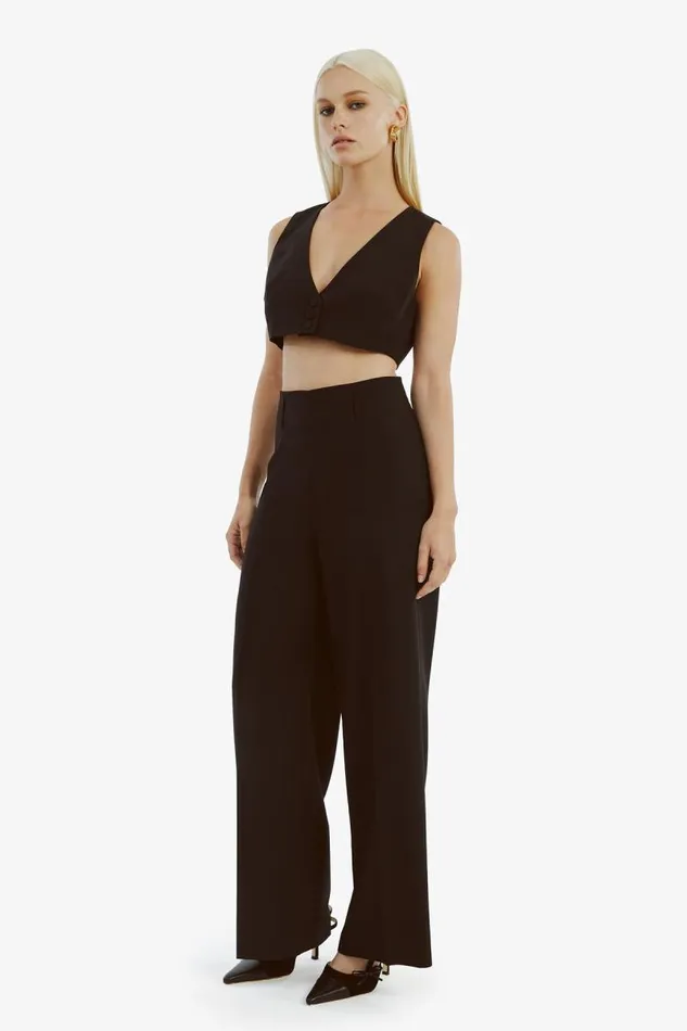 Women Party Tops Bardot Marla Cropped Vest In Black Black Women Party Tops Bardot Marla Cropped Vest In Black Black