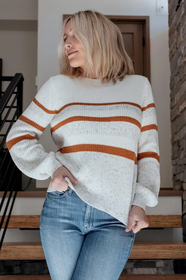 Women Peyton Striped Sweater Cream Camel Baltic Born Sweaters Women Peyton Striped Sweater Cream Camel Baltic Born Sweaters