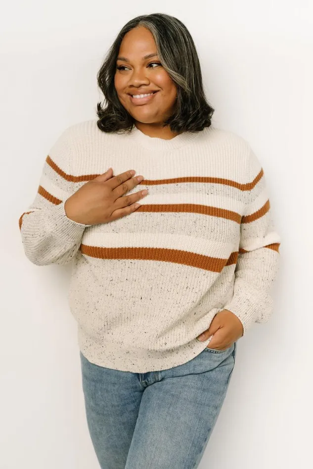Women Peyton Striped Sweater Cream Camel Baltic Born Sweaters Women Peyton Striped Sweater Cream Camel Baltic Born Sweaters