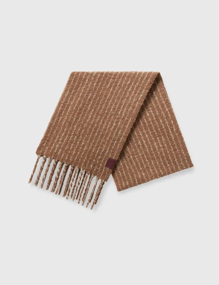 Women Pinstripe Logo Scarf Tobacco Stella McCartney Knitwear