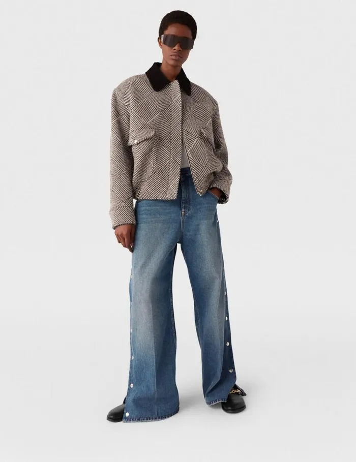 Women PopperStudded Bootcut Denim Jeans Classic Wash Blue Denim Stella McCartney Pants And Shorts Women PopperStudded Bootcut Denim Jeans Classic Wash Blue Denim Stella McCartney Pants And Shorts