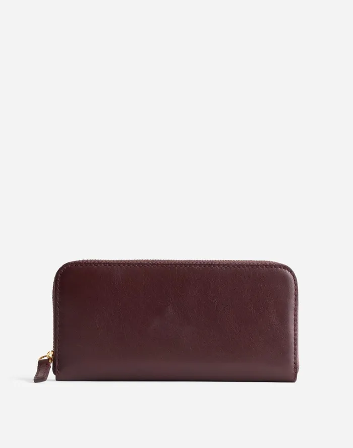 Women Pouches and Wallets Madewell The Essential Continental Zip Wallet In Leather Chocolate Raisin