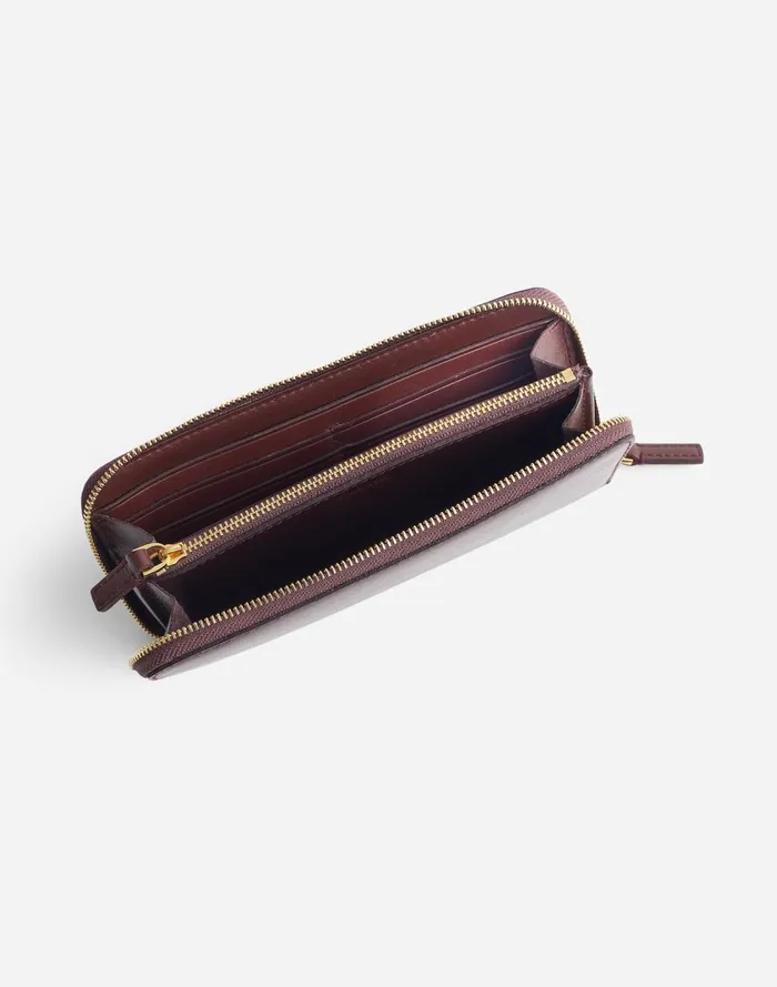 Women Pouches and Wallets Madewell The Essential Continental Zip Wallet In Leather Chocolate Raisin