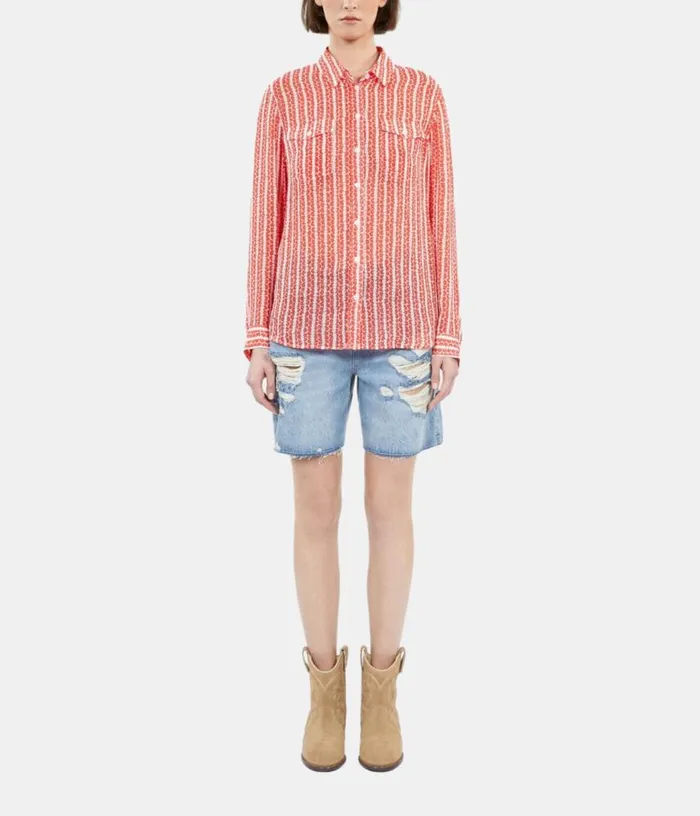Women Red And White Floral Print Long Sleeve Shirt THE KOOPLES Blouses and Shirts Women Red And White Floral Print Long Sleeve Shirt THE KOOPLES Blouses and Shirts