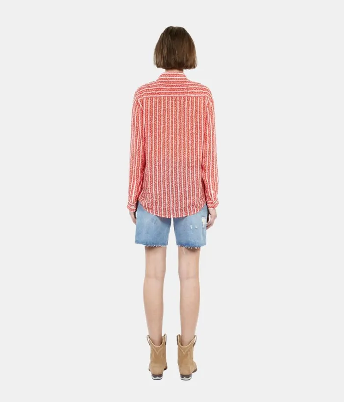 Women Red And White Floral Print Long Sleeve Shirt THE KOOPLES Blouses and Shirts Women Red And White Floral Print Long Sleeve Shirt THE KOOPLES Blouses and Shirts