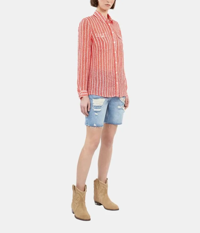 Women Red And White Floral Print Long Sleeve Shirt THE KOOPLES Blouses and Shirts Women Red And White Floral Print Long Sleeve Shirt THE KOOPLES Blouses and Shirts
