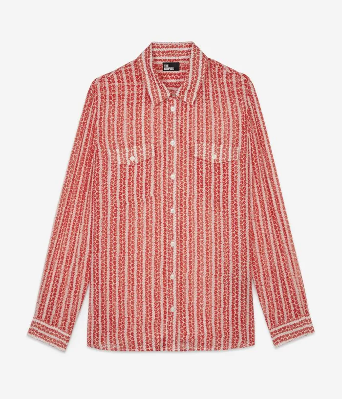 Women Red And White Floral Print Long Sleeve Shirt THE KOOPLES Blouses and Shirts Women Red And White Floral Print Long Sleeve Shirt THE KOOPLES Blouses and Shirts