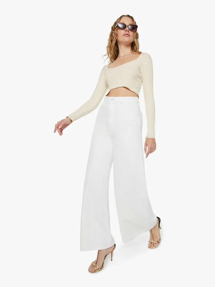 Women Relaxed Mother Denim SNACKS The Sugar Cone Skimp White