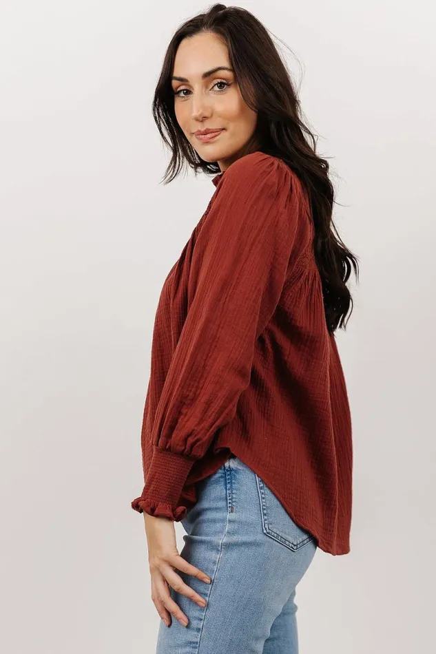 Women Revere Lace Top Dark Clay Baltic Born Blouses and Shirts Women Revere Lace Top Dark Clay Baltic Born Blouses and Shirts