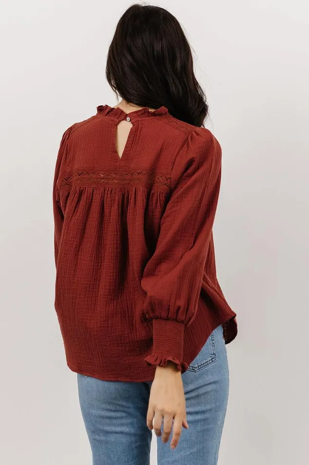 Women Revere Lace Top Dark Clay Baltic Born Blouses and Shirts Women Revere Lace Top Dark Clay Baltic Born Blouses and Shirts