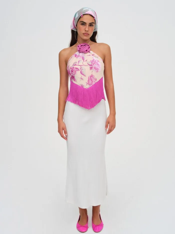 Women Rori Fringe Top Pink For Love and Lemons Tops Women Rori Fringe Top Pink For Love and Lemons Tops