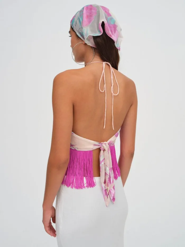 Women Rori Fringe Top Pink For Love and Lemons Tops Women Rori Fringe Top Pink For Love and Lemons Tops