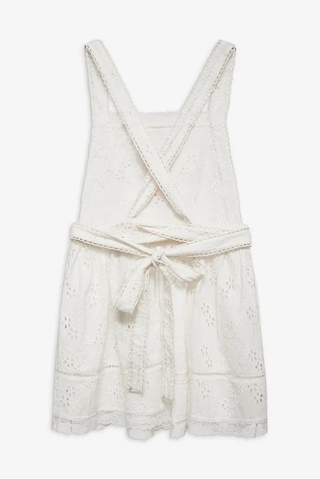Women Rose Embroidered Apron White For Love and Lemons Tops Women Rose Embroidered Apron White For Love and Lemons Tops