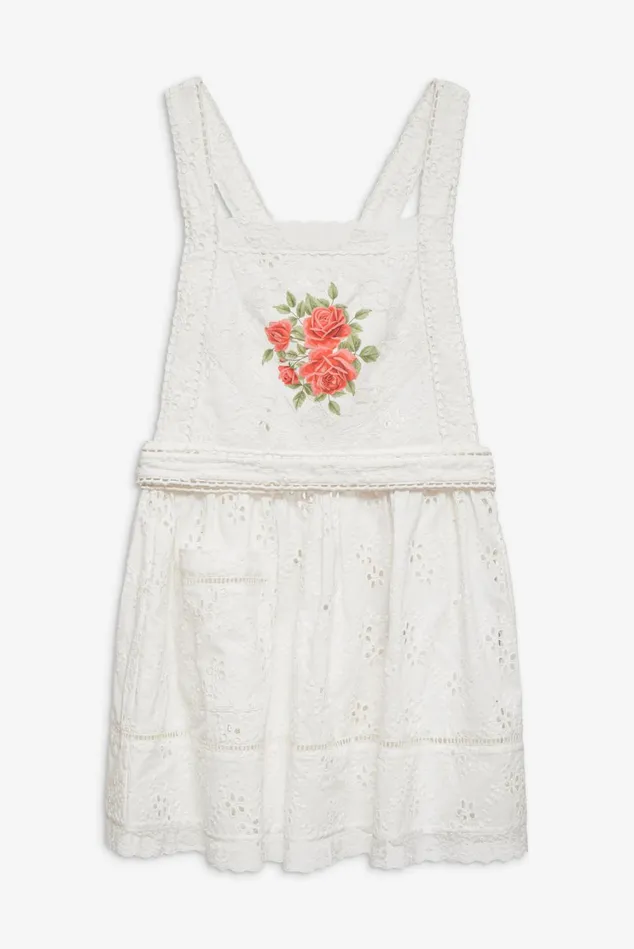 Women Rose Embroidered Apron White For Love and Lemons Tops Women Rose Embroidered Apron White For Love and Lemons Tops