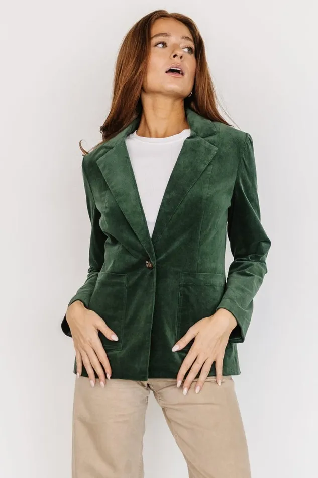 Women Royal Corduroy Blazer Hunter Green Baltic Born Outerwear Women Royal Corduroy Blazer Hunter Green Baltic Born Outerwear