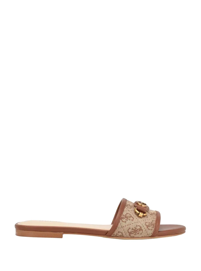 Women Sandals GUESS Brown Logo Hammi Slide Sandals Women Sandals GUESS Brown Logo Hammi Slide Sandals
