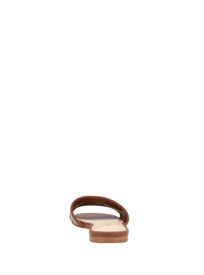 Women Sandals GUESS Brown Logo Hammi Slide Sandals Women Sandals GUESS Brown Logo Hammi Slide Sandals