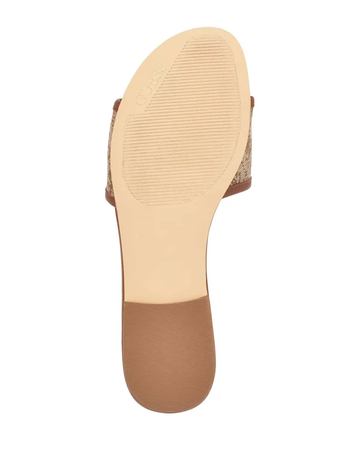 Women Sandals GUESS Brown Logo Hammi Slide Sandals Women Sandals GUESS Brown Logo Hammi Slide Sandals