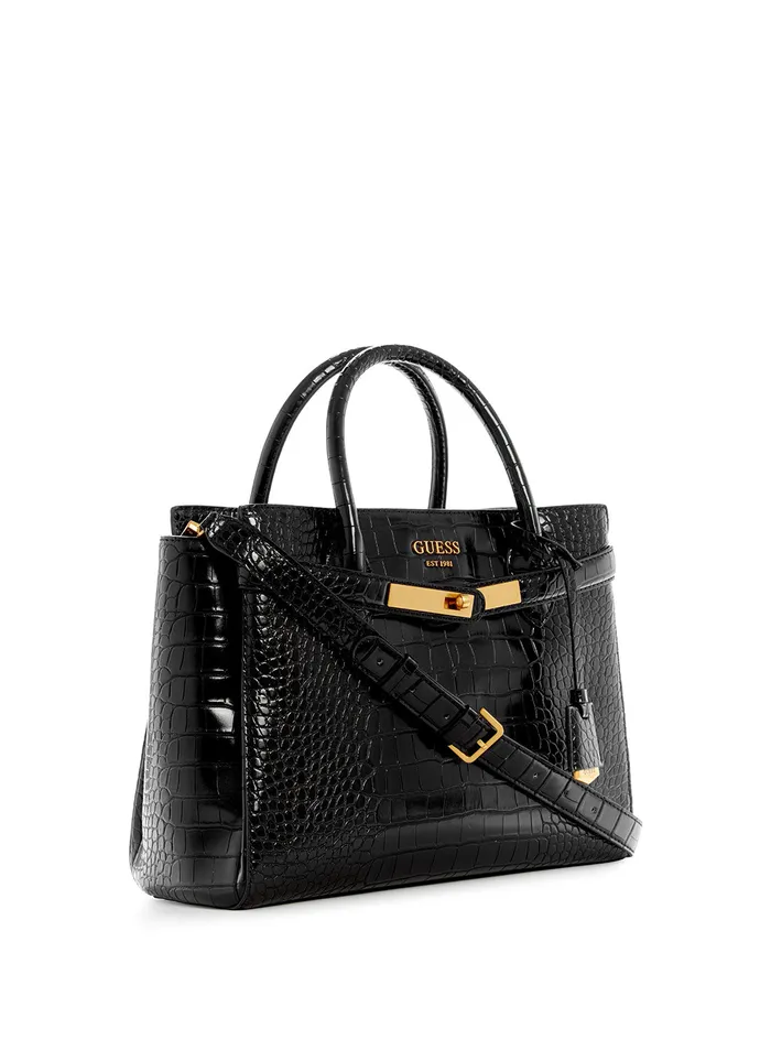 Women Satchel GUESS Black Enisa High Society Satchel Women Satchel GUESS Black Enisa High Society Satchel
