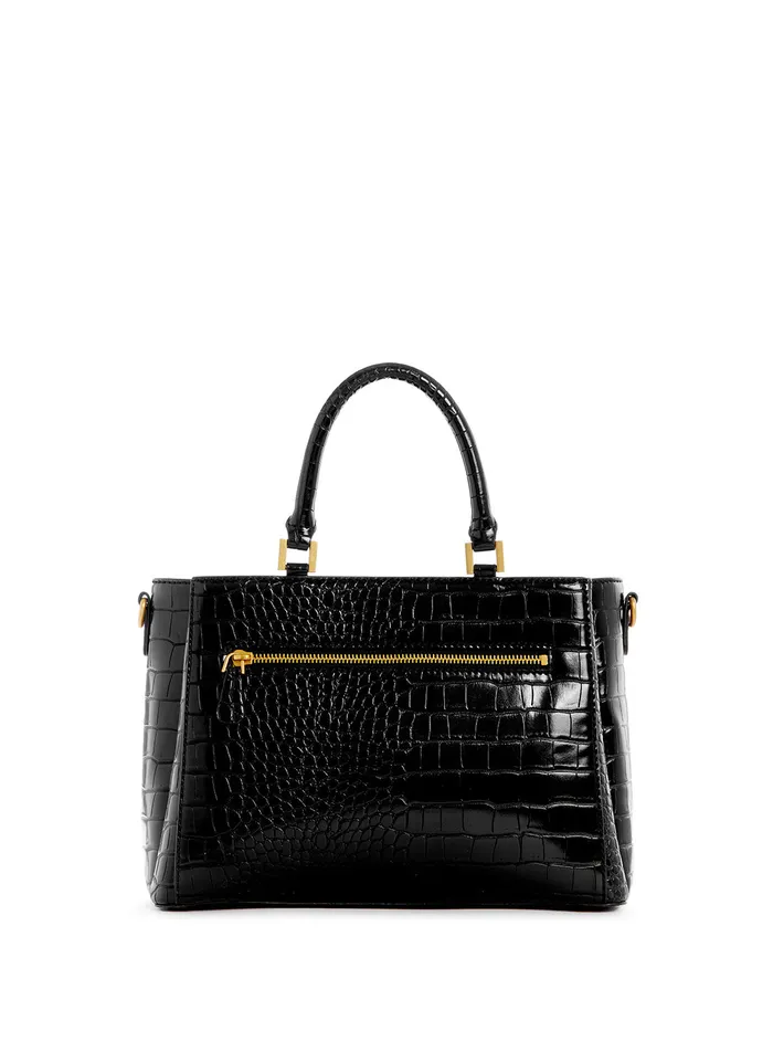 Women Satchel GUESS Black James Croco Girlfriend Satchel Bag Women Satchel GUESS Black James Croco Girlfriend Satchel Bag