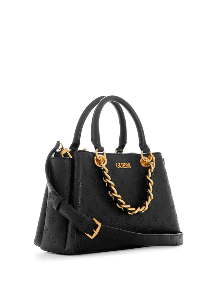 Women Satchel GUESS Black Logo Geva Small Girlfriend Satchel Bag Women Satchel GUESS Black Logo Geva Small Girlfriend Satchel Bag
