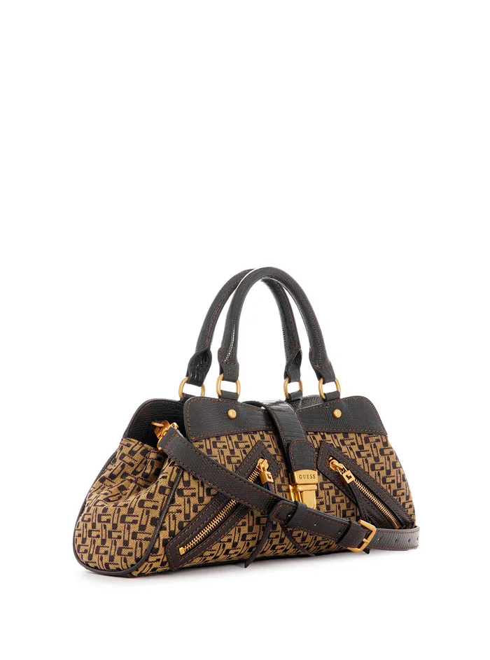 Women Satchel GUESS Brown Logo Belle Vintage Small Girlfriend Satchel Bag Women Satchel GUESS Brown Logo Belle Vintage Small Girlfriend Satchel Bag