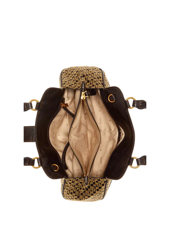 Women Satchel GUESS Brown Logo Belle Vintage Small Girlfriend Satchel Bag Women Satchel GUESS Brown Logo Belle Vintage Small Girlfriend Satchel Bag