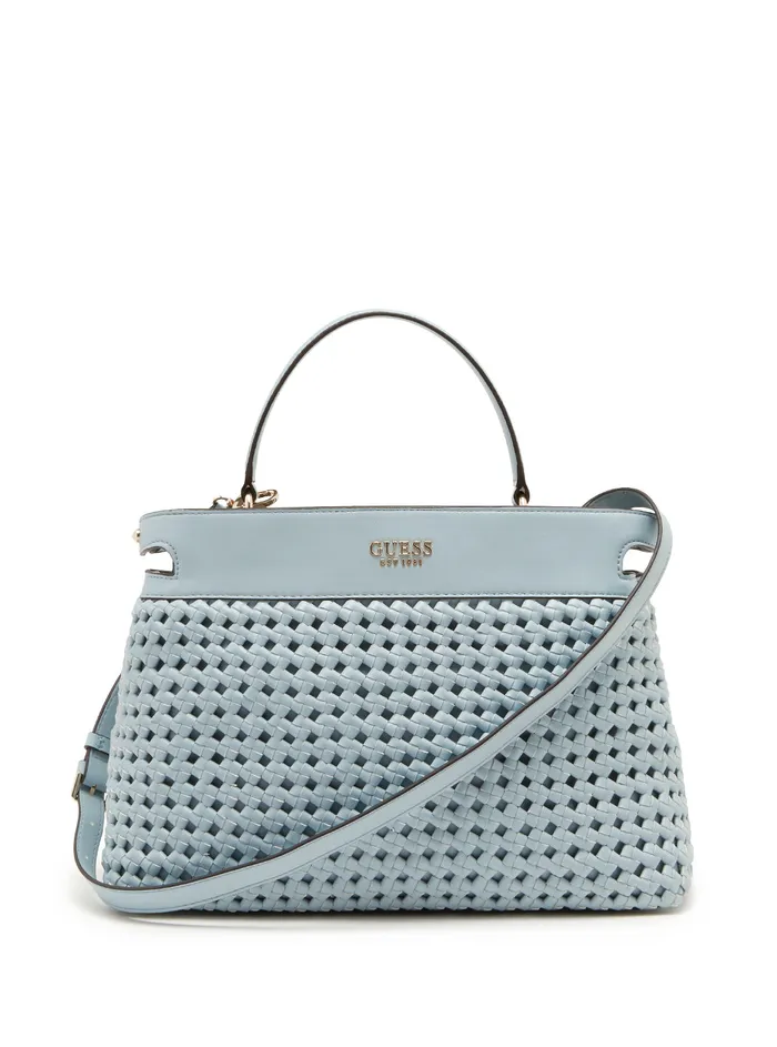 Women Satchel GUESS Pale Cloud Blue Sicilia Crossbody Satchel Bag