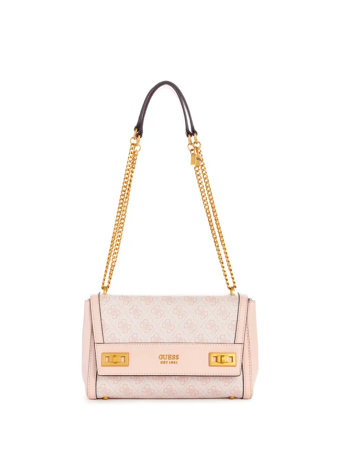 Women Satchel GUESS Rose Pink Katey Logo Shoulder Bag