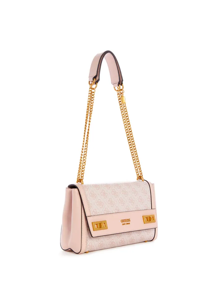 Women Satchel GUESS Rose Pink Katey Logo Shoulder Bag Women Satchel GUESS Rose Pink Katey Logo Shoulder Bag
