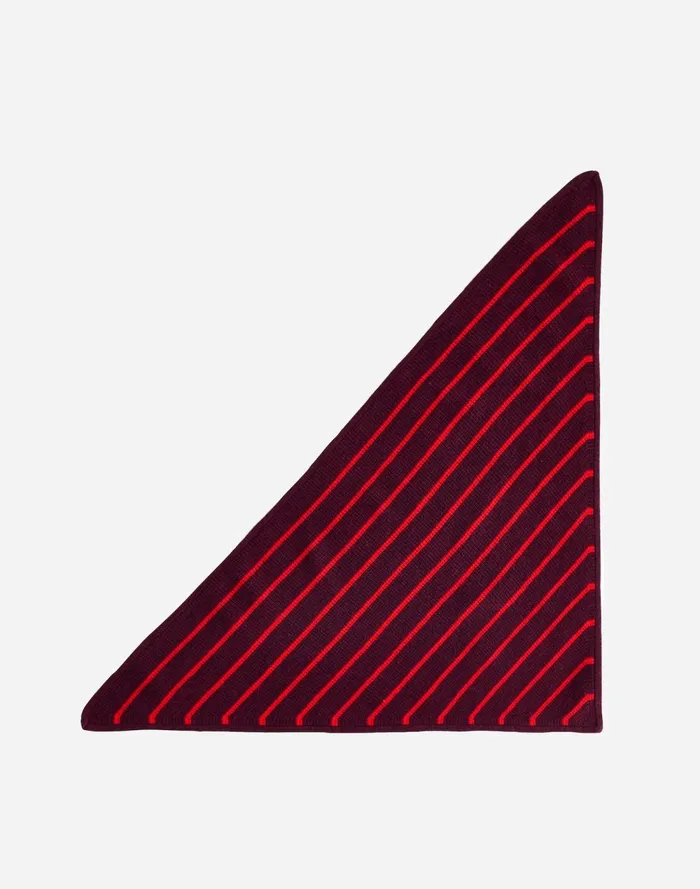 Women Scarves Madewell Merino Wool WaffleKnit Bandana Bright Cherry Stripe